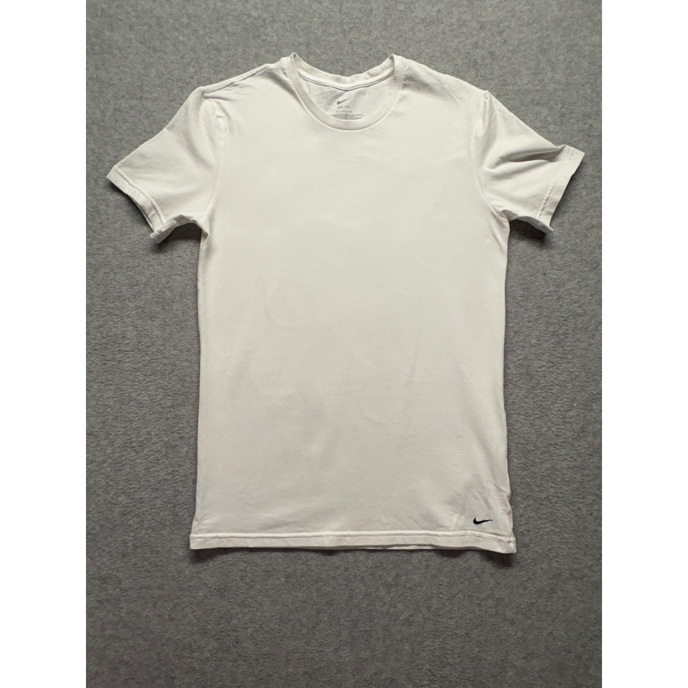 Nike Dri-FIT Mens Small White Short Sleeve Cotton Blend Stretch T-Shirt KE1191
